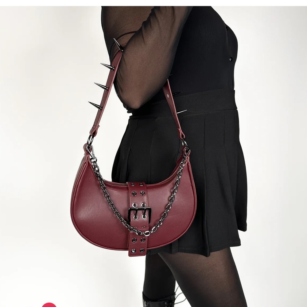 Wicked Misfit Burgundy Spike Bag